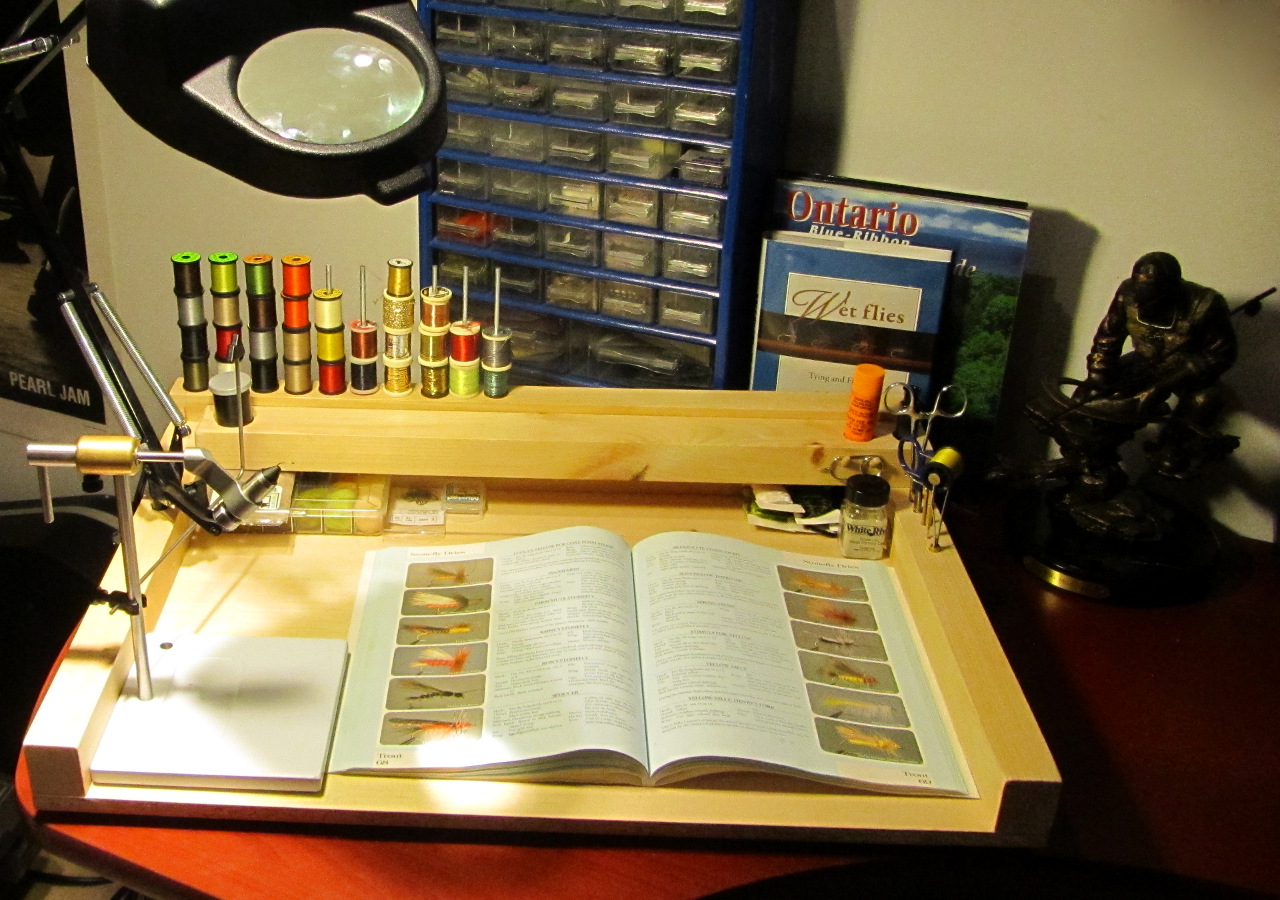 Initial version of my portable fly tying station
