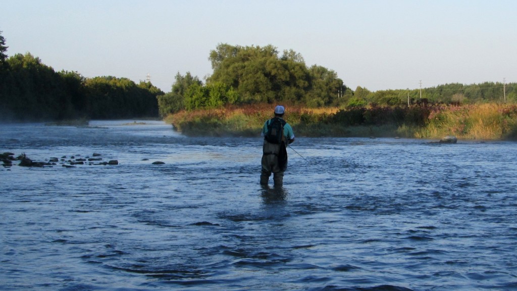 Ryan, stripping a streamer through a favourite hole